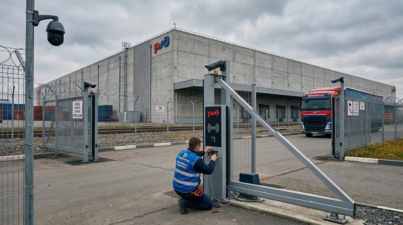 Комплексная система видеонаблюдения и контроля доступа для объекта РЖД в Новосибирске.